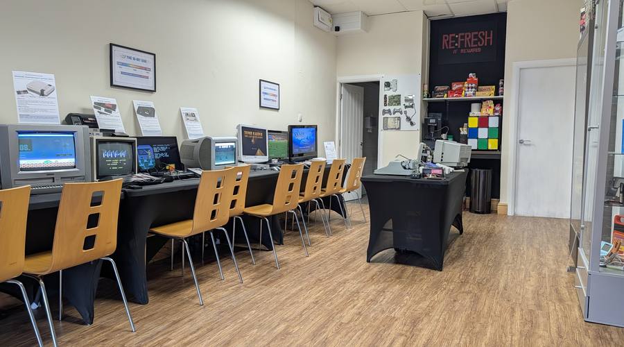 The Re:Wired museum floor with playable vintage computers